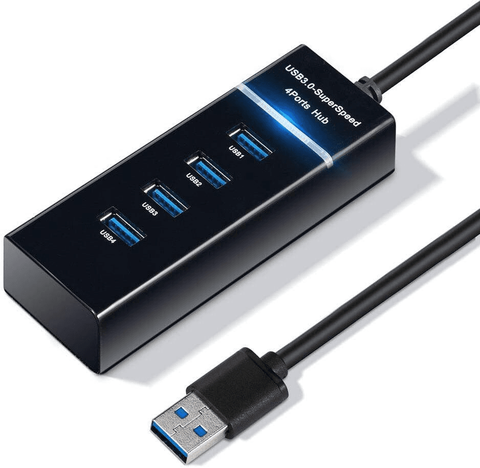 High-Speed 4-Port USB 3.0 Extension Hub Adapter, image 1 of 2