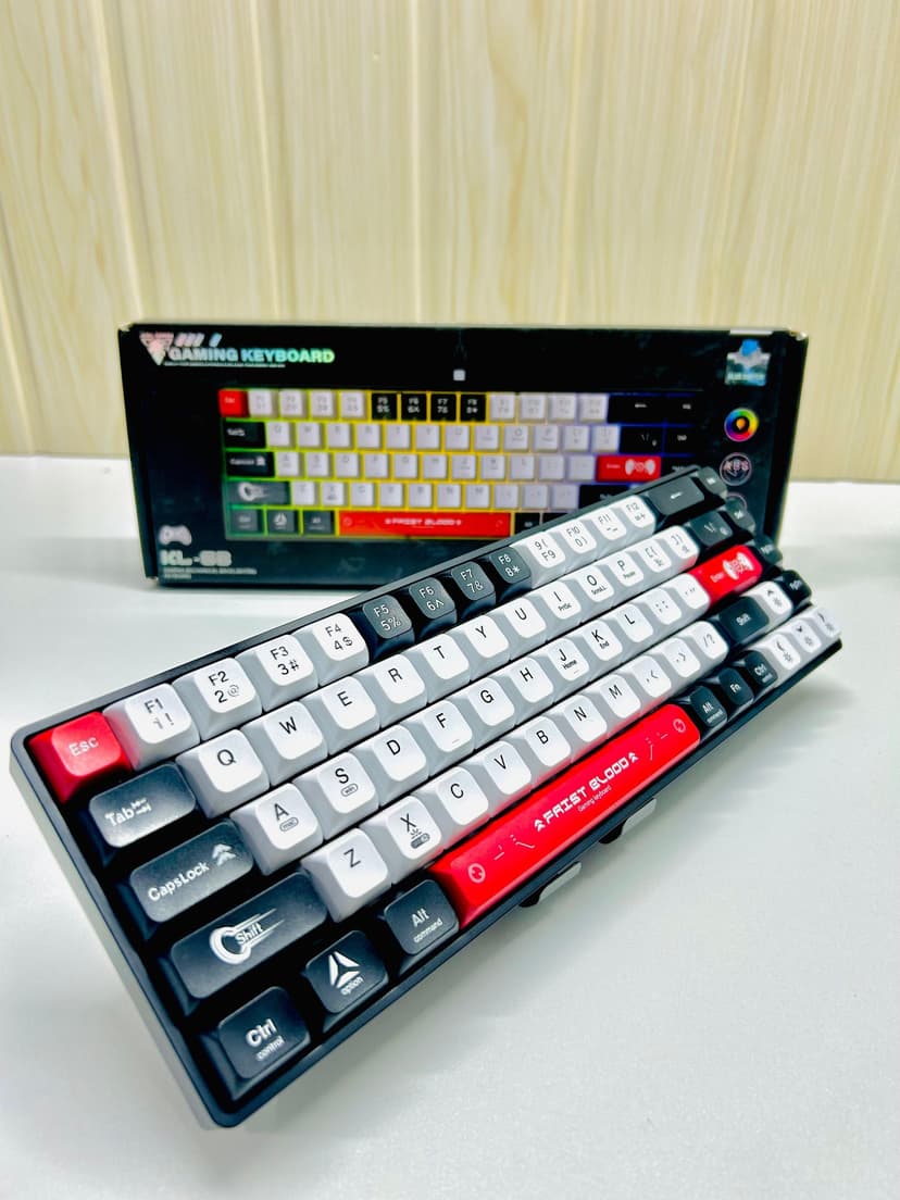 KL68 KEYBOARD ( OEM 61 Keys Wired Mechanical Gaming Keyboard 10 Rainbow Light Modes All Keys Anti-Ghost Keyboard )